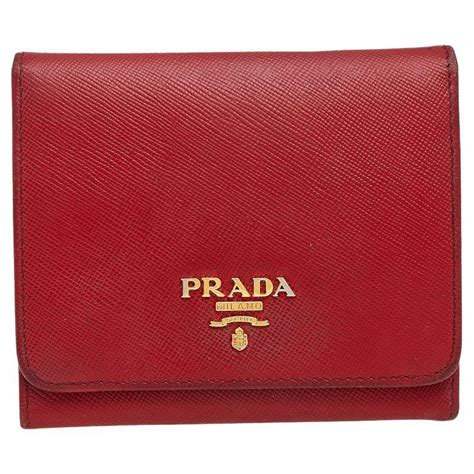 prada saffiano wallet black red|prada zipper wallet.